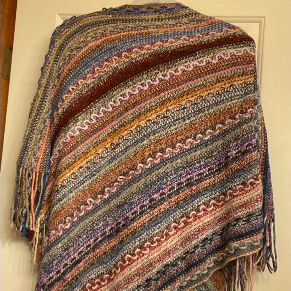Multi- colored poncho, medium